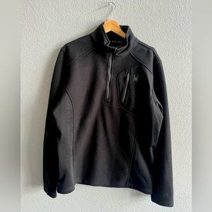 Black Spyder Quarterzip Pullover Fleece Size L
